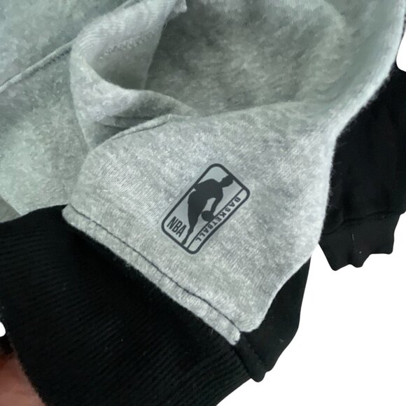 NBA Colorblock Black Gray Hoodie Sweatshirt M Logo Graphic Long Sleeves Sporty - Picture 4 of 10